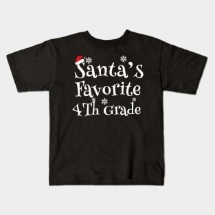 Santa's Favorite Fourth Grade Funny Teacher Gift School Kids T-Shirt